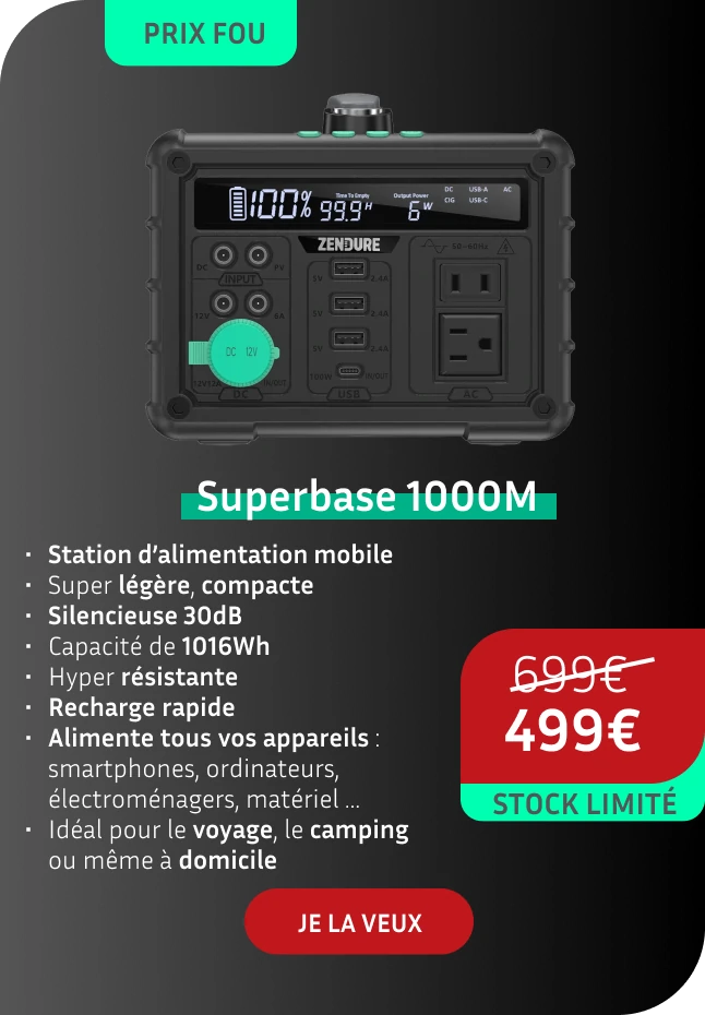 superbase 1000m station energie autonome camping car zendure 1