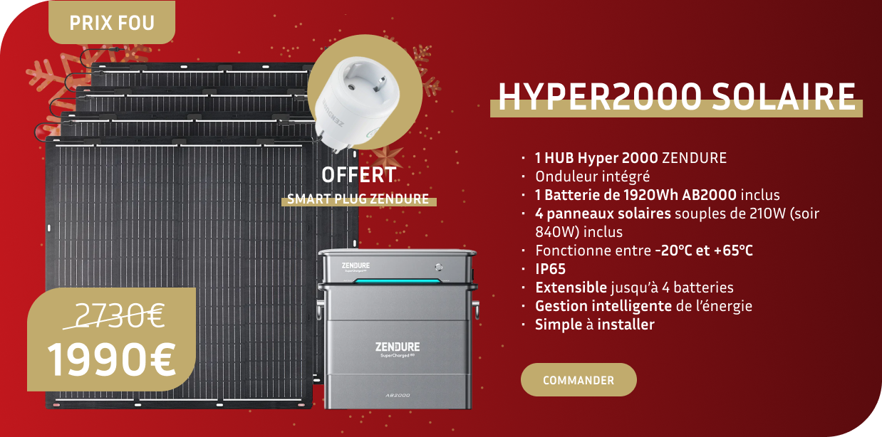 Encart Full red hyper2000 solaire - Giordano R Energy - energies renouvelables au service du confort et de la planète - Offres de Noël 2024 Giordano R Energy Zendure