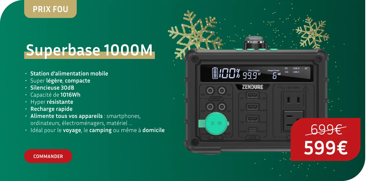 Superbase 1000m zendure batterie promo 1 - Giordano R Energy - energies renouvelables au service du confort et de la planète - Offres de Noël 2024 Giordano R Energy Zendure